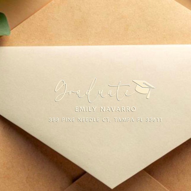 Stylish Graduate Return Address Embosser (Creator Uploaded)