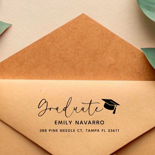 Stylish Graduate Return Address Self-inking Stamp (Creator Uploaded)