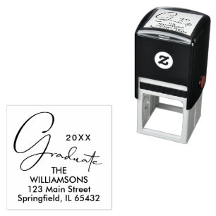 Stylish Graduate Script Return Address Self-inking Stamp