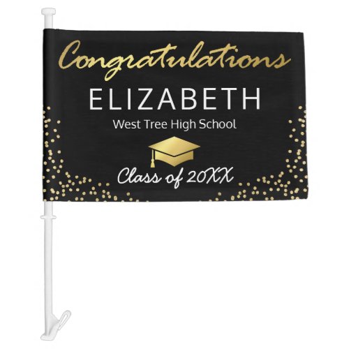 Stylish Graduation Class of 2024 Graduate Car Flag