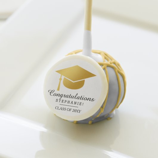 Stylish Graduation Name Congratulation Cake Pop (Front Insitu)