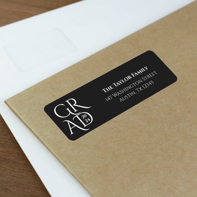 Stylish Graduation Party Family Return Addres Label (Stylish Graduation Party Family Return Addres Label)