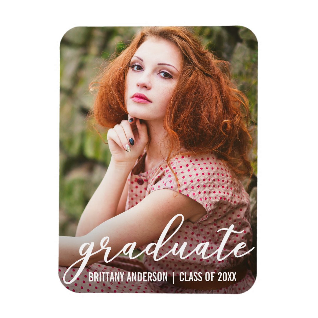 Stylish Graduation Photo Announcement Zazzle