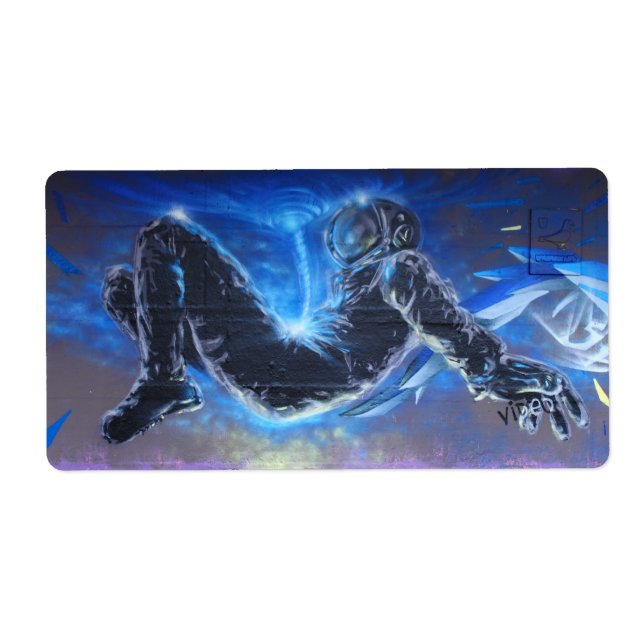 Stylish Graffiti Astronaut Label (Front)