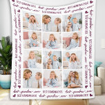 Stylish GRANDMA Personalized 12 Photo Collage Fleece Blanket<br><div class="desc">Introducing the perfect gift for the "Best Grandma Ever" - an elegant and modern fleece blanket featuring a photo collage of up to 12 of her favorite pictures! This stylish and unique gift is perfect for Mother's Day, your grandmas birthday, grandparents day, or just to show her some appreciation for...</div>