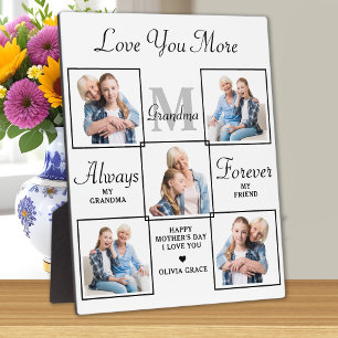 Stylish GRANDMA Personalized 5 Photo Collage Plaque
