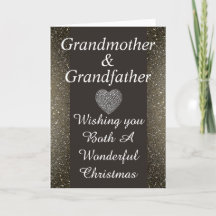 Stylish Grandmother & grandfather Christmas card