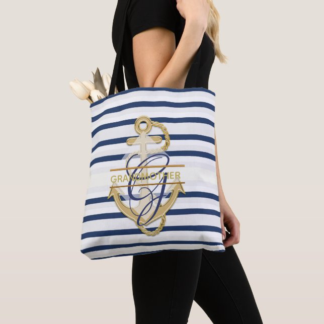 Stylish GRANDMOTHER Tote Monogrammed (Close Up)