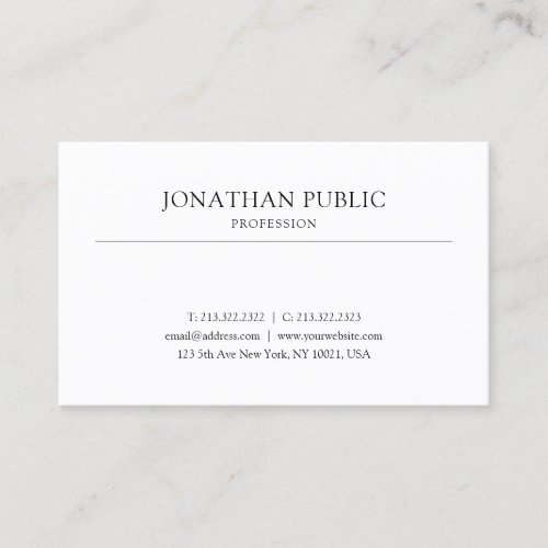 Stylish Graphic Design Professional Smooth Plain Business Card