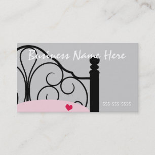 Stylish Gray and Pink Ornate Bed Business Card