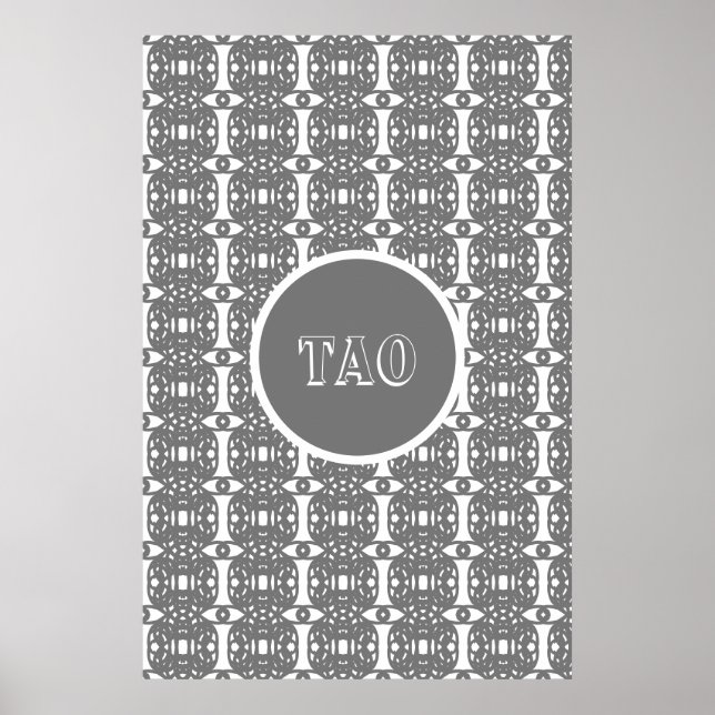 Stylish Gray and White Abstract Geometric Shape Poster (Front)