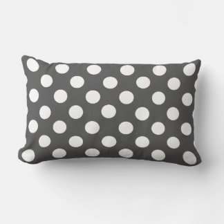 Stylish Gray and White Polka Dot Accent Throw Lumbar Pillow