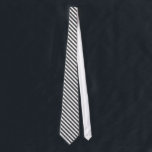 Stylish Gray and White Striped Neck Tie<br><div class="desc">Stylish groomsmen neck tie done in a gray and white diagonal stripe pattern. Customize to add a large monogram or any text you want.</div>