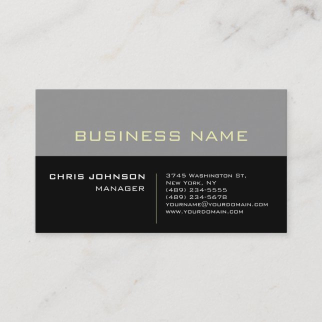 Stylish Gray Black Futurist Techno Business Card (Front)
