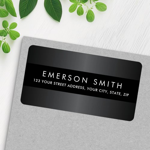 Stylish gray black minimalist return address label