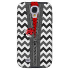 Stylish Gray Chevron Zipper & Ladybug