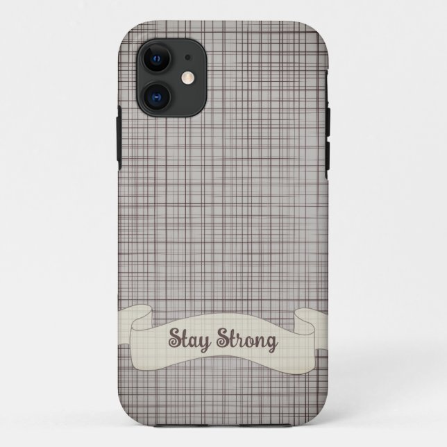 Stylish Gray Gingham Plaid iPhone Case (Back)