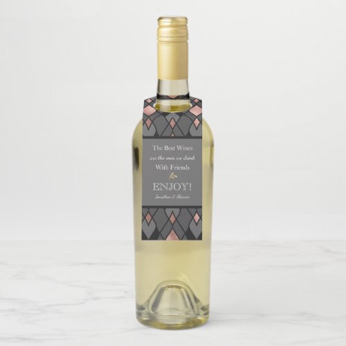 Stylish Gray Hostess Gift Wine Bottle Hanger
