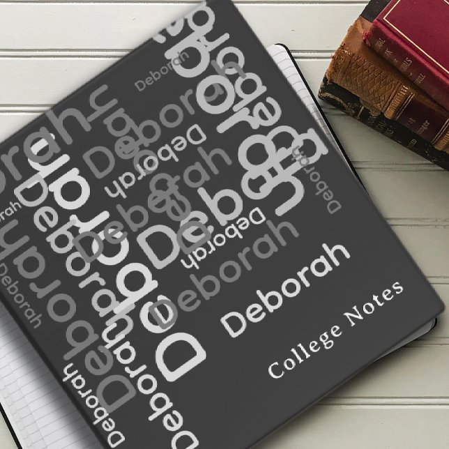 Stylish Gray Modern Typography Notes 3 Ring Binder (Creator Uploaded)