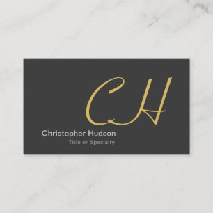 Stylish Gray Monogram Consultant Business Card