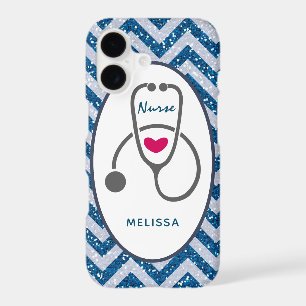 Stylish Gray Nursing Stethoscope Illustration iPhone 17 Case