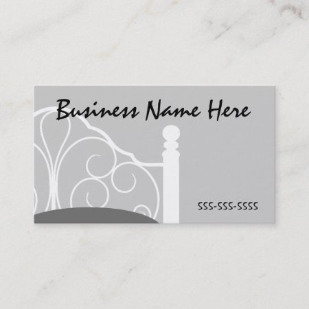 Stylish Gray Ornate Bed Themed Business Card