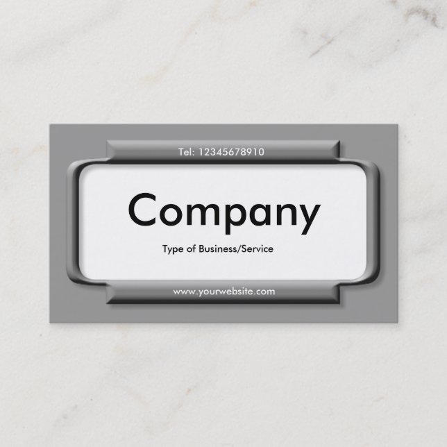 Stylish Gray Panel - Gray (999999) Business Card (Front)