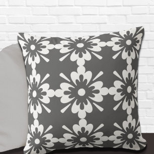 Stylish Gray Pattern Throw Pillow