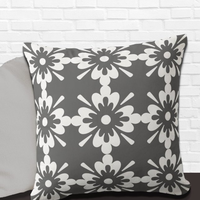 Stylish Gray Pattern Throw Pillow (Creator Uploaded)