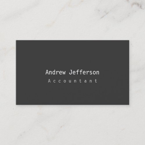 Stylish Gray Professional Accountant Business Card