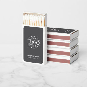 Stylish Gray Promotional Company Business Logo Matchboxes