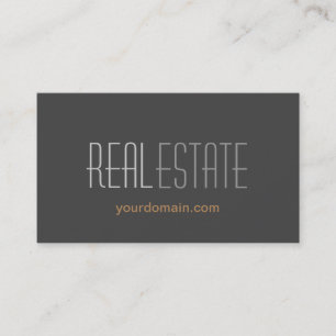 Stylish Gray Real Estate Standard Business Card