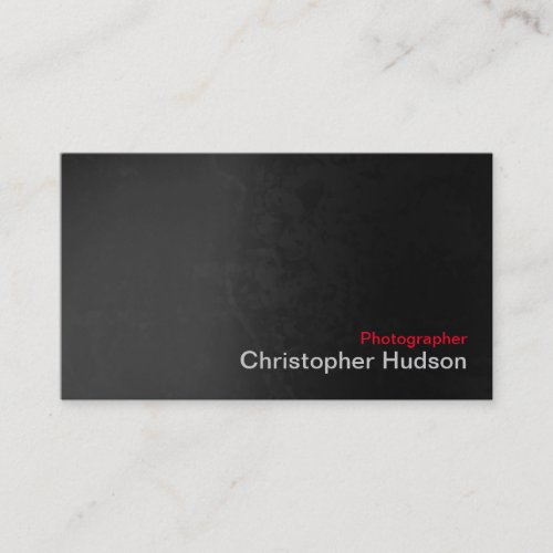 Stylish Gray Red Photography Artist Business Card