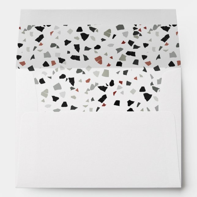 Stylish Gray Sage Confetti Pattern Envelope (Back (Bottom))