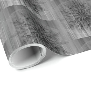 Stylish gray snowflake design Christmas Wrapping Paper