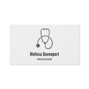 Stylish Gray Stethoscope Medical Business Card
