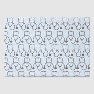 Stylish Gray Stethoscope Pattern Tissue Paper