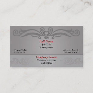 Stylish Gray Swirl Business Card Template