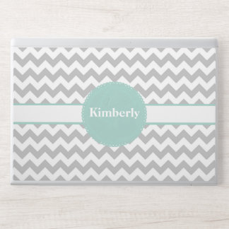 Stylish Gray & White Chevron Custom HP Laptop Skin