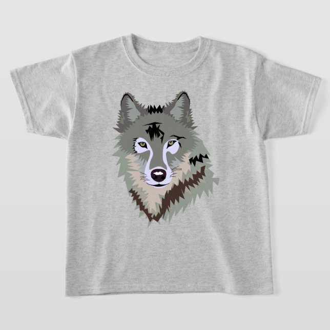 STYLISH GRAY WOLF ILLUSTRATION T-Shirt (Laydown)