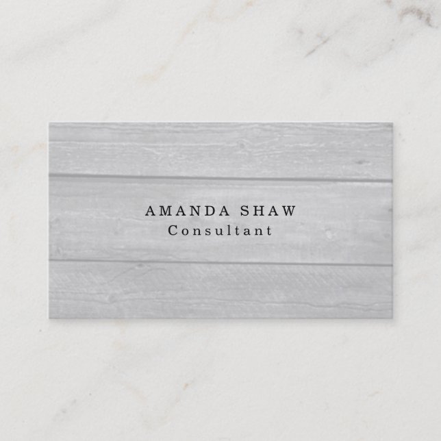 Stylish Gray Wood Classical Professional Creative Business Card (Front)