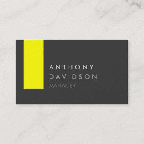 Stylish Gray Yellow Contemporary Business Card