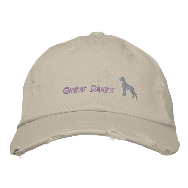 Stylish Great Dane Embroidered Hat for Dog Lovers (Front)