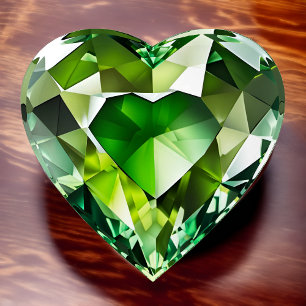 Stylish Green Alexandrite Faux Crystal Heart Paperweight