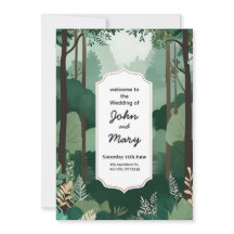  Stylish Green and White Wedding Invitation Card