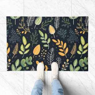 Stylish Green and Yellow Foliage Pattern  Doormat