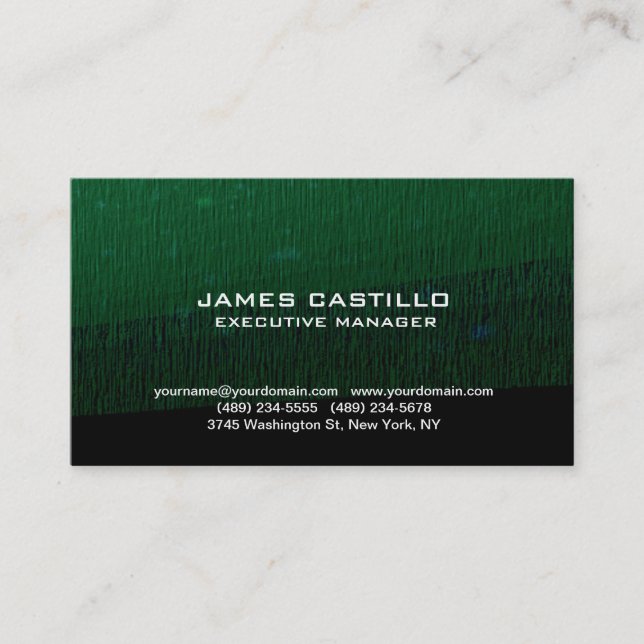 Stylish Green Background Modern Professional Business Card (Front)