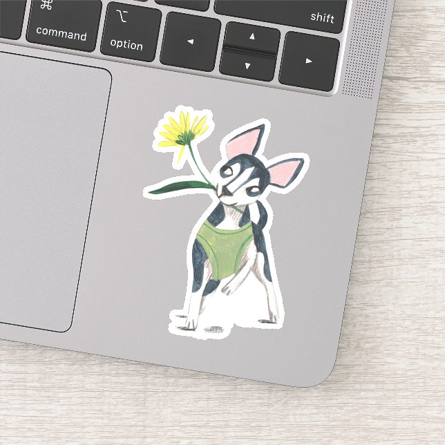 Stylish green & black Animal dog Sticker (Detail)
