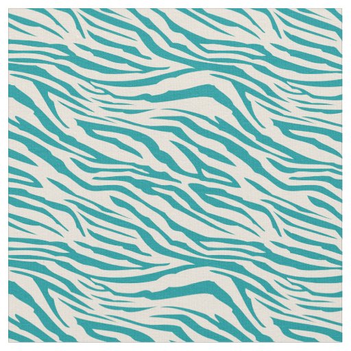 Stylish Green Blue Ivory Geometric Zebra Pattern Fabric