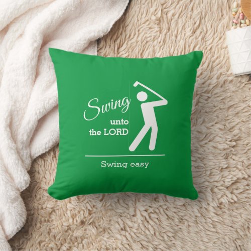 Stylish Green Christian Golf Throw Pillow